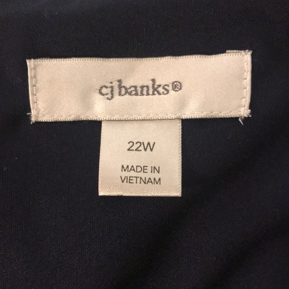 CJ Banks Navy Blue & White Polka Dot Sleeveless Dress Curves Ruched Waist Detai… - Picture 4 of 16